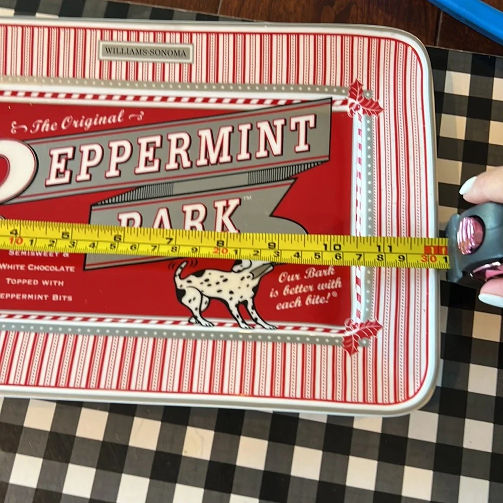 Williams Sonoma Ceramic Peppermint Bark Tray